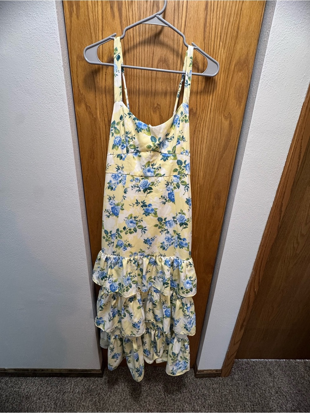 Yellow Floral Ruffle Sundress